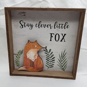 Whimsical Fox Wall Shadow Box Wall Art Wood Frame